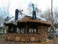 Building a Roundhouse with woodhenge and cobwood